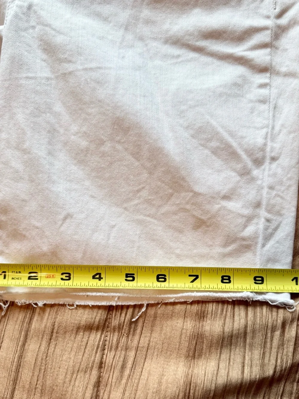 Seven7 Sunset Bermuda Shorts White Denim Frayed Hem 9